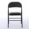 Set Of Fabric Padded Seat Folding Chairs With Metal Frame For Home Dining Black 1