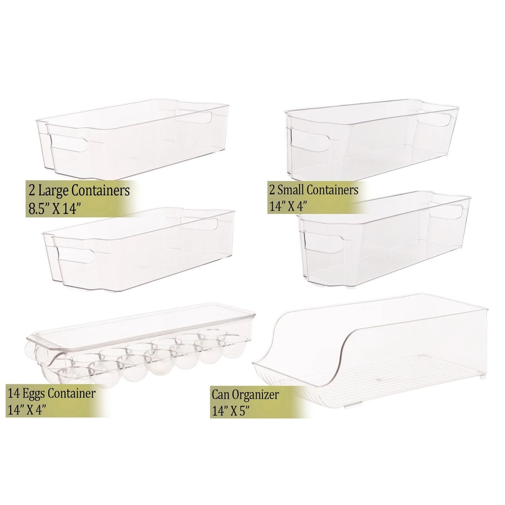 Magnetic Fridge Organizer Bins Stackable Clear Refrigerator Storage Containers Set For Easy Kitchen 8