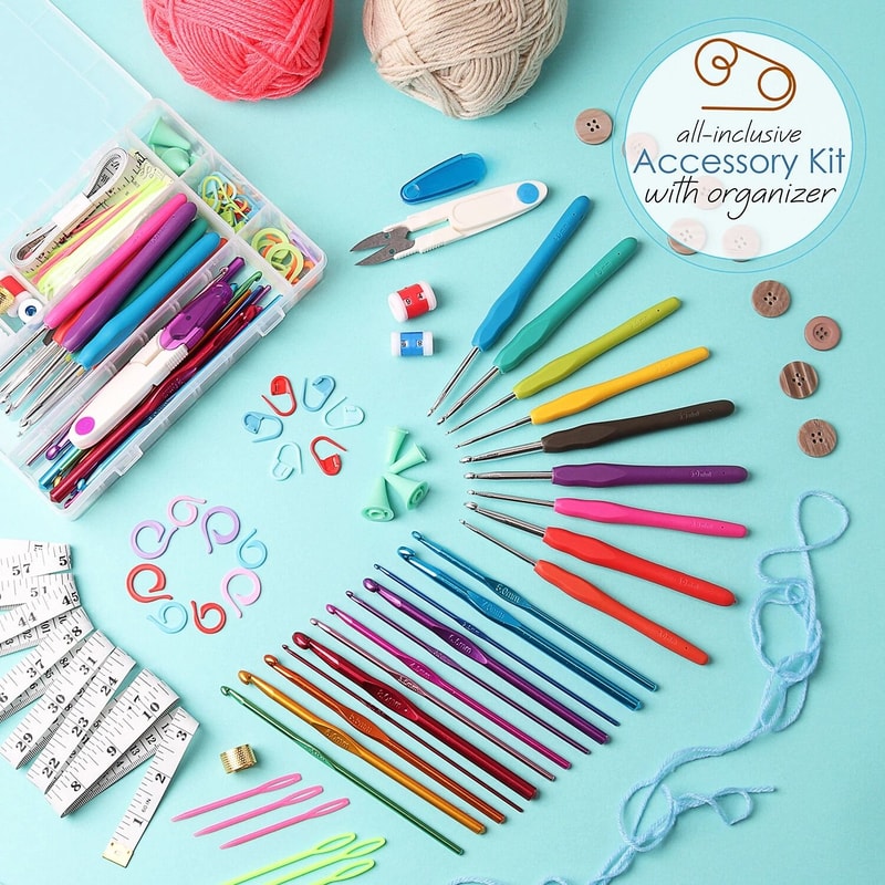 Crochet Kit With Hooks Yarn And Tote Bag For Beginners Experts 2