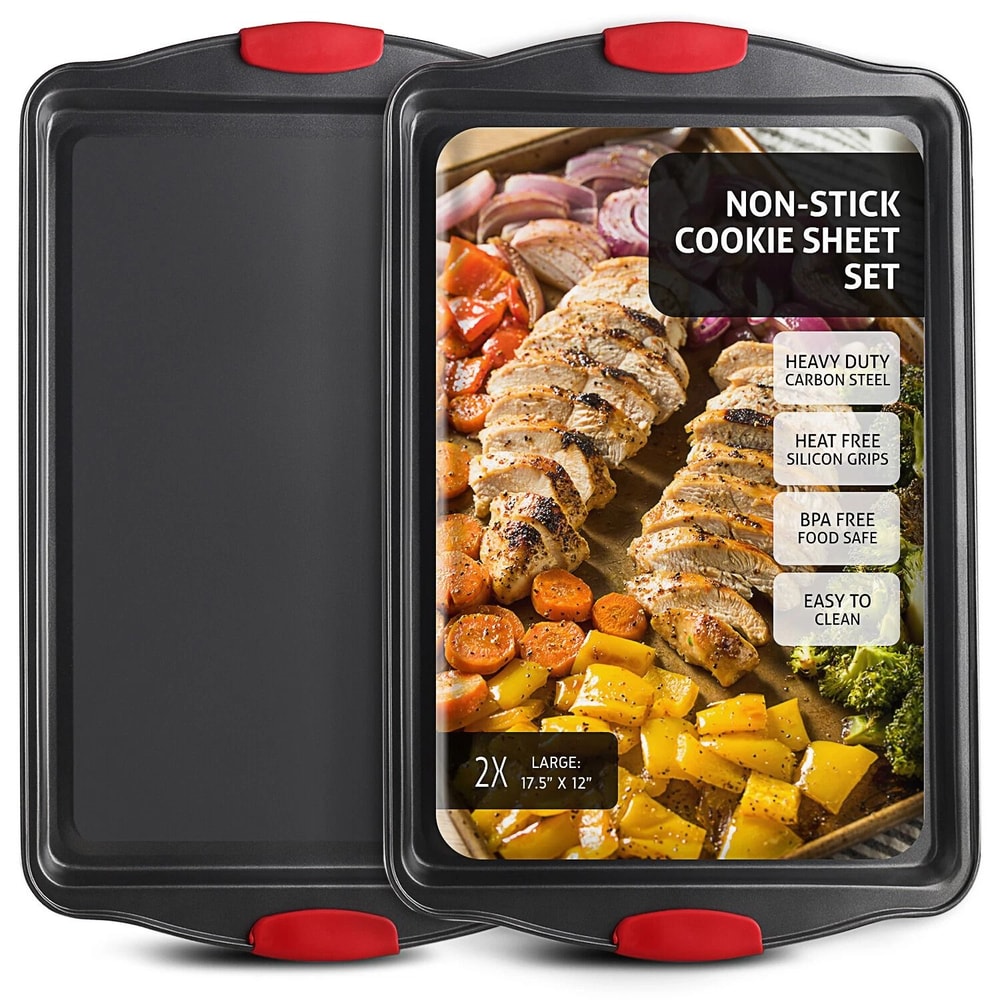 Joytable Nonstick Baking Sheet Set For Cookies Oven Use 5