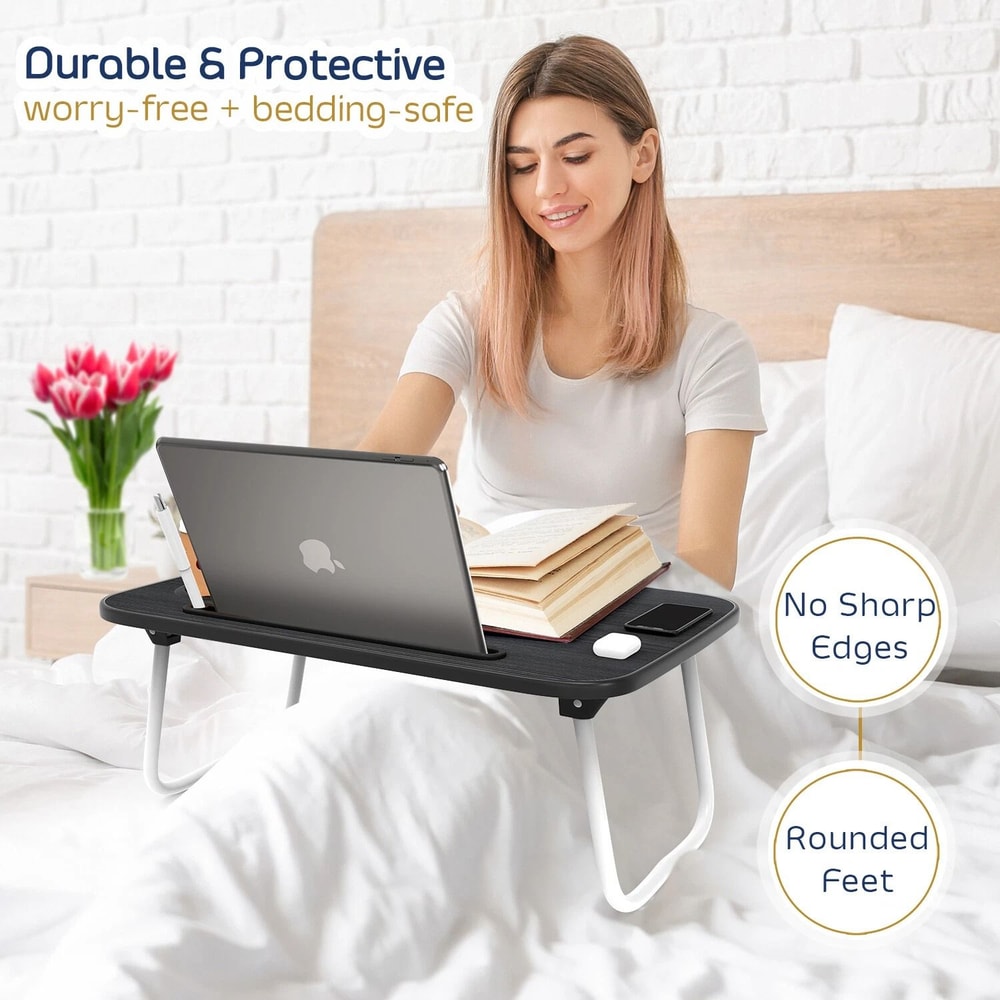 Adjustable Laptop Lap Desk With Foldable Stand And Cup Slot 4