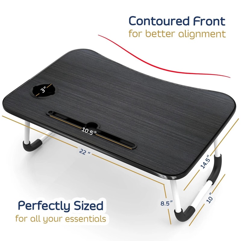 Adjustable Laptop Lap Desk With Foldable Stand And Cup Slot 6