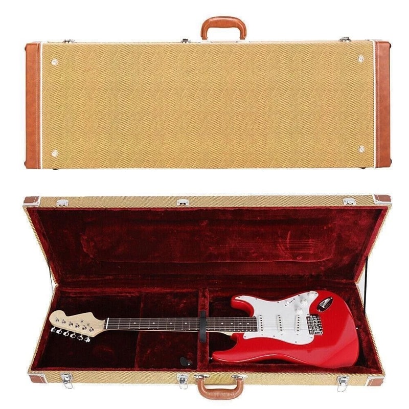 Glarry Hard Case For Electric Guitars Lockable Protective Guitar Case 0