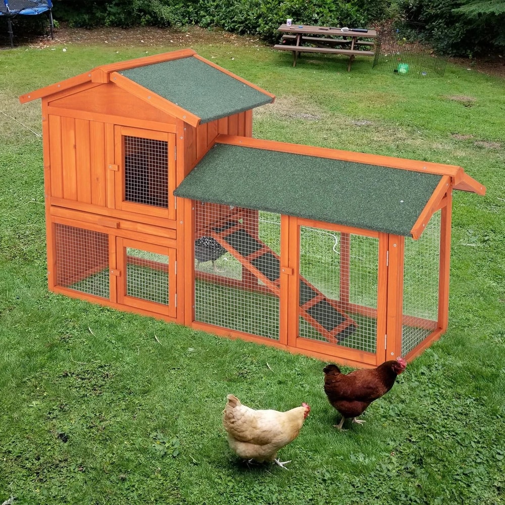 Premium Wooden Backyard Chicken Coop With Nesting Box Poultry Hutch 3