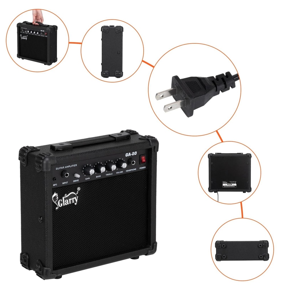Glarry Portable Electric Guitar Amplifier For Practice Performance 3