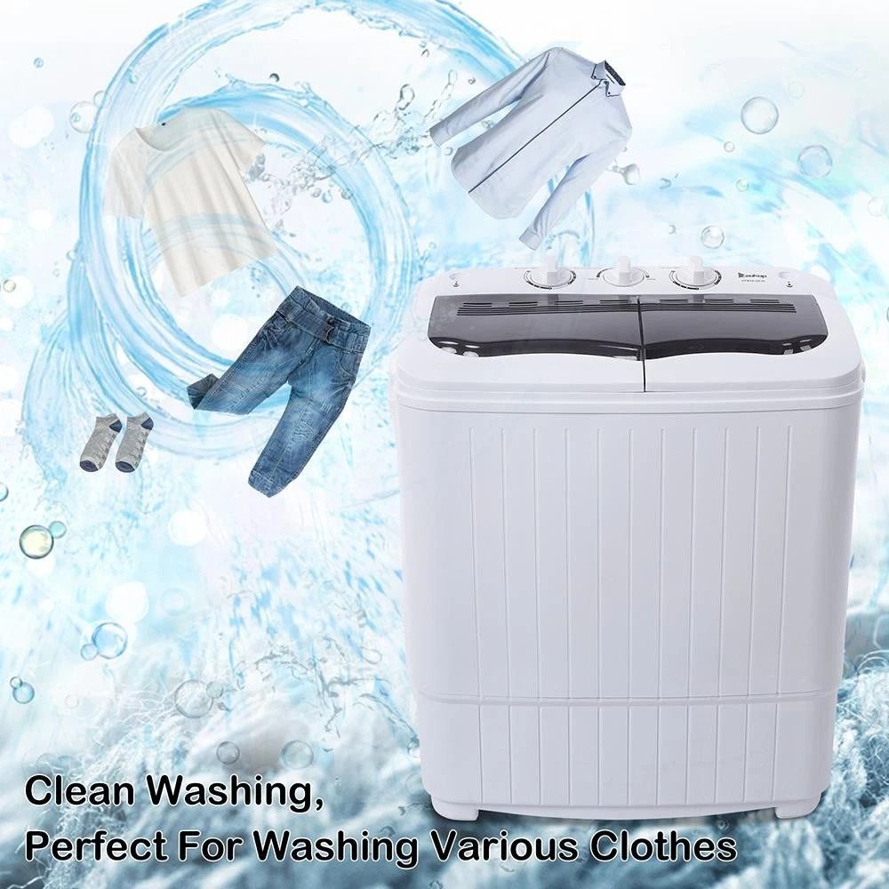 Portable Mini Twin Tub Washing Machine Compact Washer 3