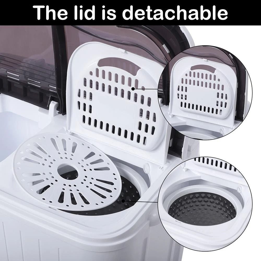 Portable Mini Twin Tub Washing Machine Compact Washer 4