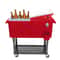 Rolling Party Cooler Cart With Wheels And Shelf For Patio Drinks 6