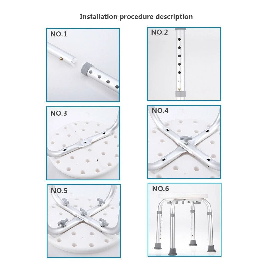 Adjustable Shower Chair For Elderly Anti Slip Medical Bath Stool With Stable Support 1