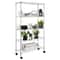 Commercial Tier Wire Shelving Rack With Wheels Heavy Duty Rolling Storage Shelf 6