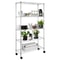 Commercial Tier Wire Shelving Rack With Wheels Heavy Duty Rolling Storage Shelf 6