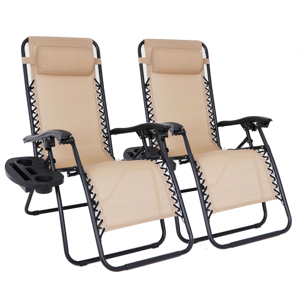 Zero Gravity Chairs Folding Outdoor Recliner Patio Lounge Chairs With Cup Holder 13