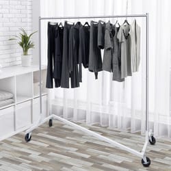 heavy duty clothes rack rolling garment rack with wheels capacity metal clothing organizer