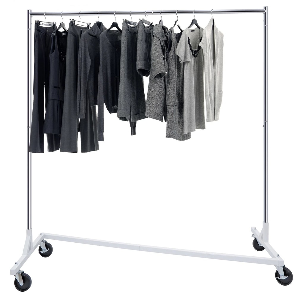 Heavy Duty Clothes Rack Rolling Garment Rack With Wheels Capacity Metal Clothing Organizer 8