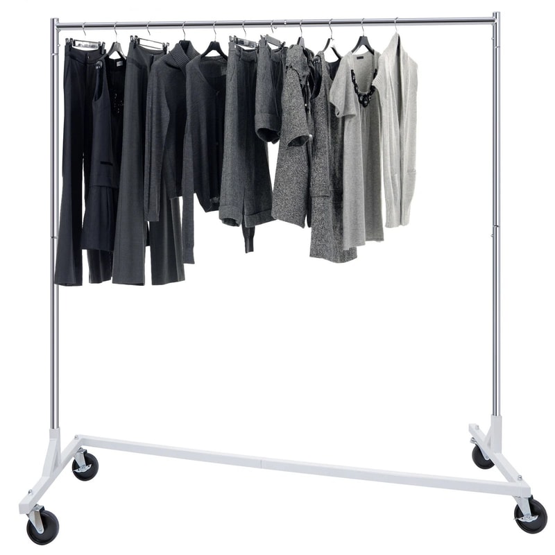 Heavy Duty Clothes Rack Rolling Garment Rack With Wheels Capacity Metal Clothing Organizer 8