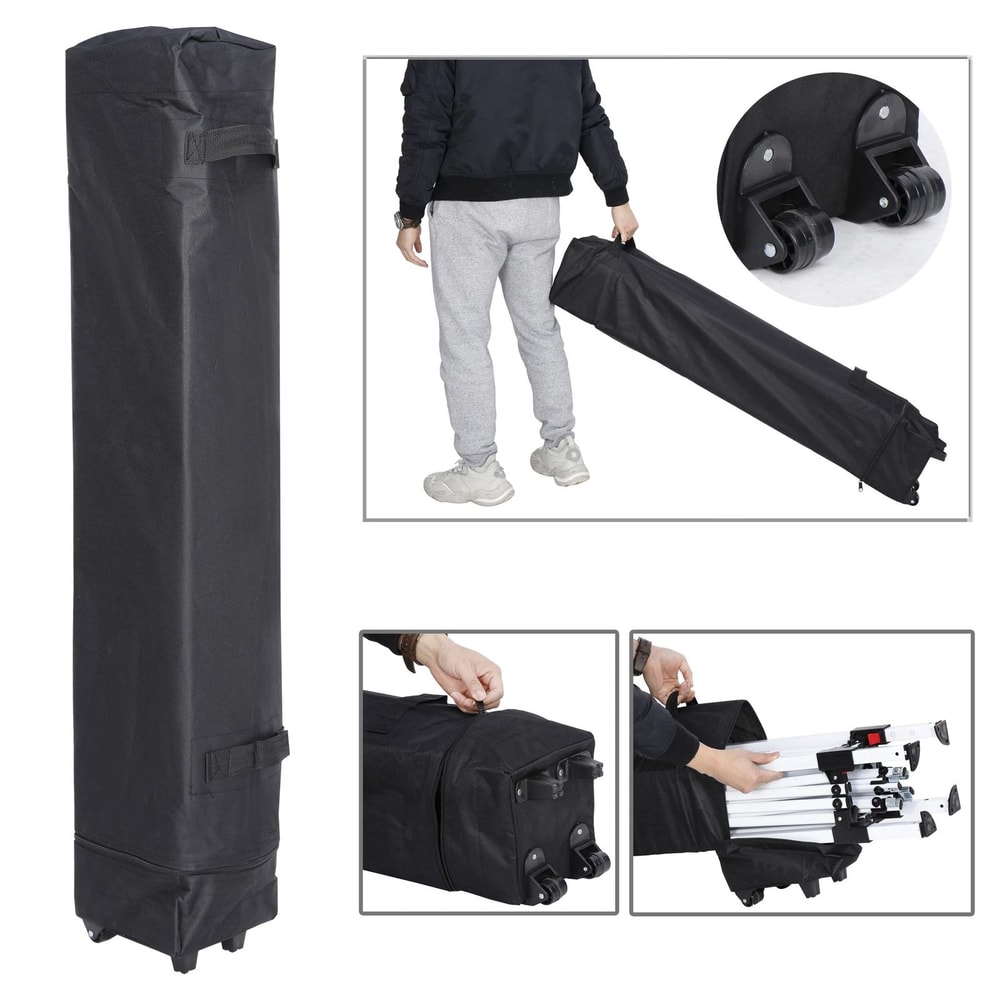 Portable Pop Up Canopy Tent With Adjustable Height And Wheeled Carry Bag For Outdoor Events 7