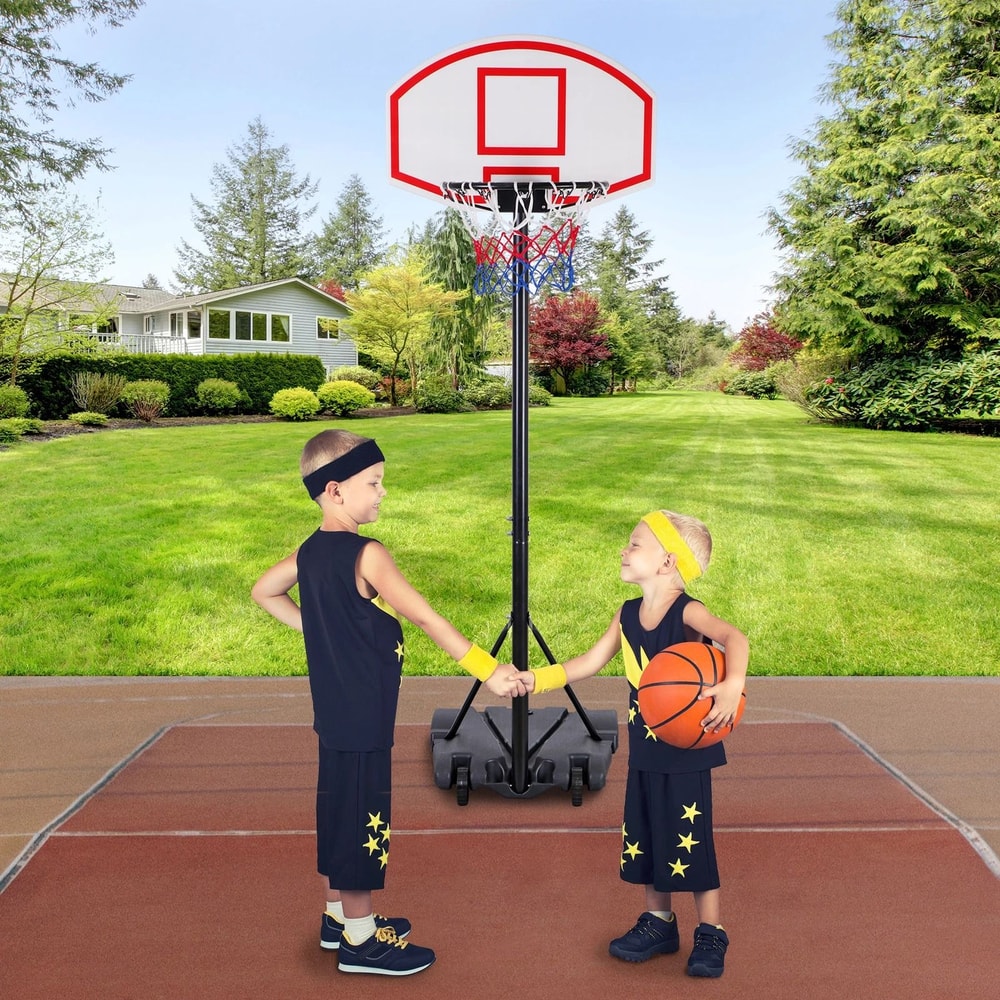 Adjustable Basketball Hoop Portable Outdoor Basketball Goal Stand For Kids Backyard Play 0