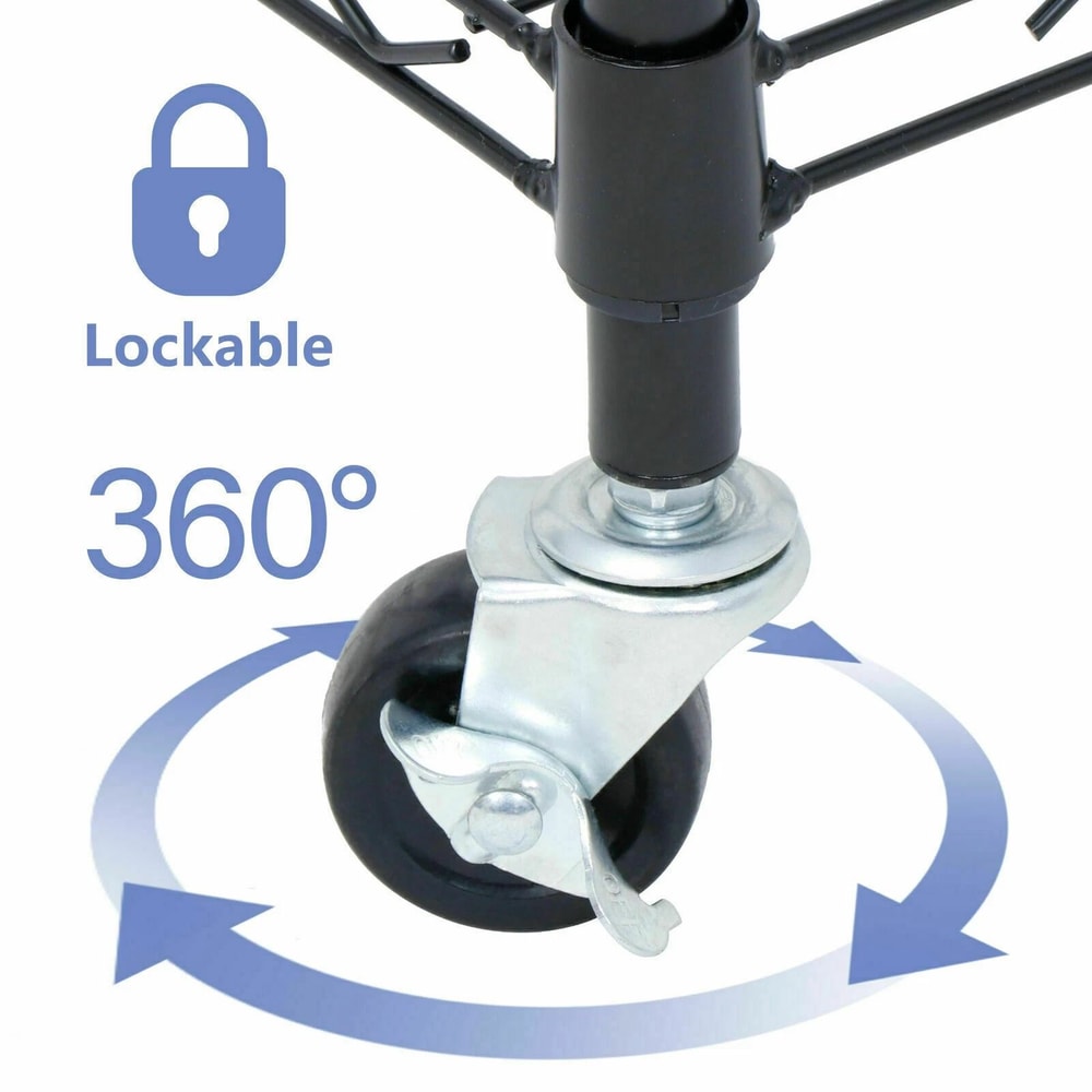 5 Tier Rolling Shelves Storage Rack With Large Space Caster Steel Unit For Home Office Garage Org 5