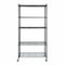 5 Tier Rolling Shelves Storage Rack With Large Space Caster Steel Unit For Home Office Garage Org 7
