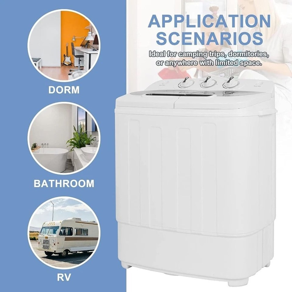 Portable Twin Tub Laundry System Compact Washer And Spin Dryer 14