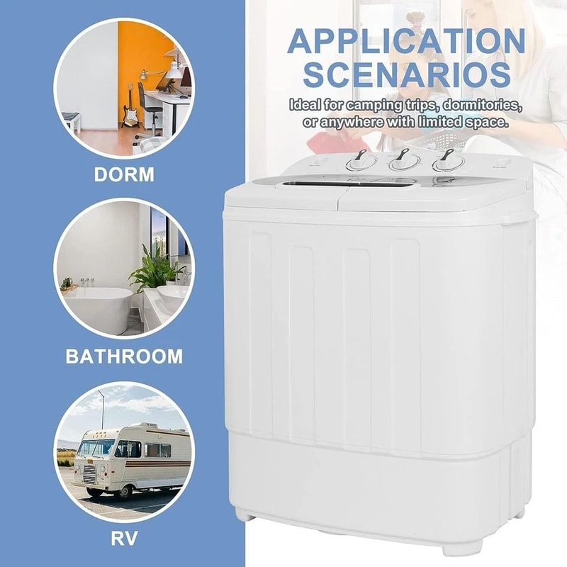 Portable Twin Tub Laundry System Compact Washer And Spin Dryer 14