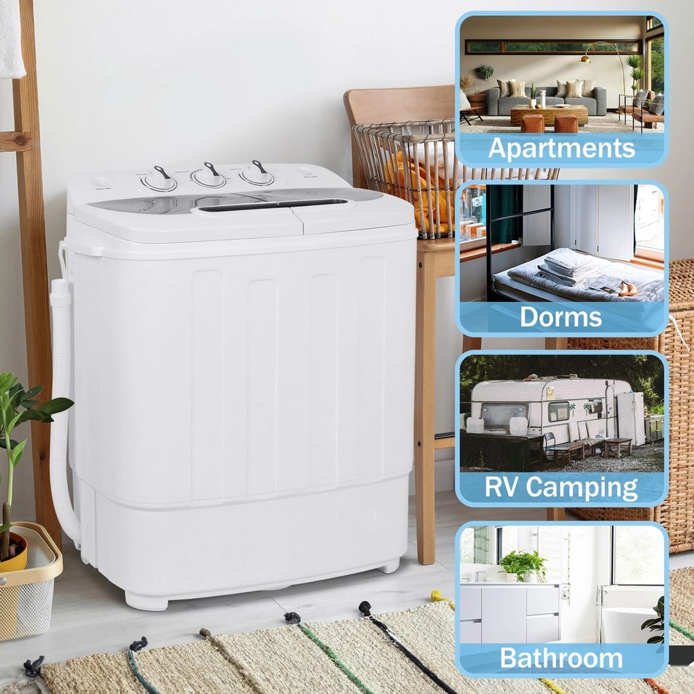 Portable Twin Tub Laundry System Compact Washer And Spin Dryer 16