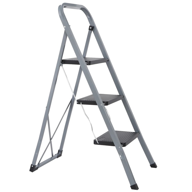 Heavy Duty Folding Step Ladder With Convenient Handgrip Portable Step Stool With Anti Slip Pedals 14