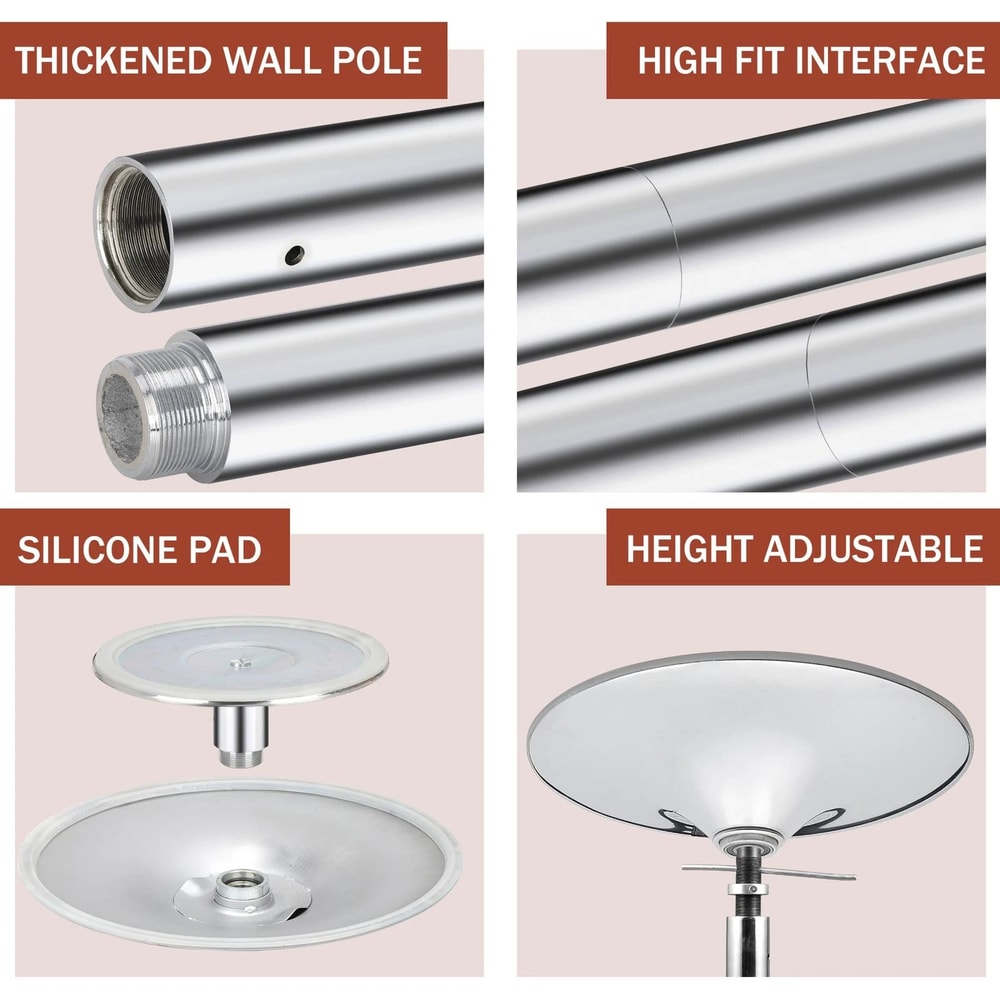 Adjustable Dance Pole Kit Spinning Static Fitness Pole For Home Workouts 9