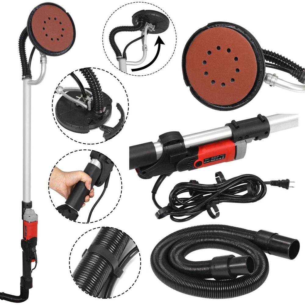 Heavy Duty Electric Drywall Sander With 6 Speed Control Sanding Pads 0