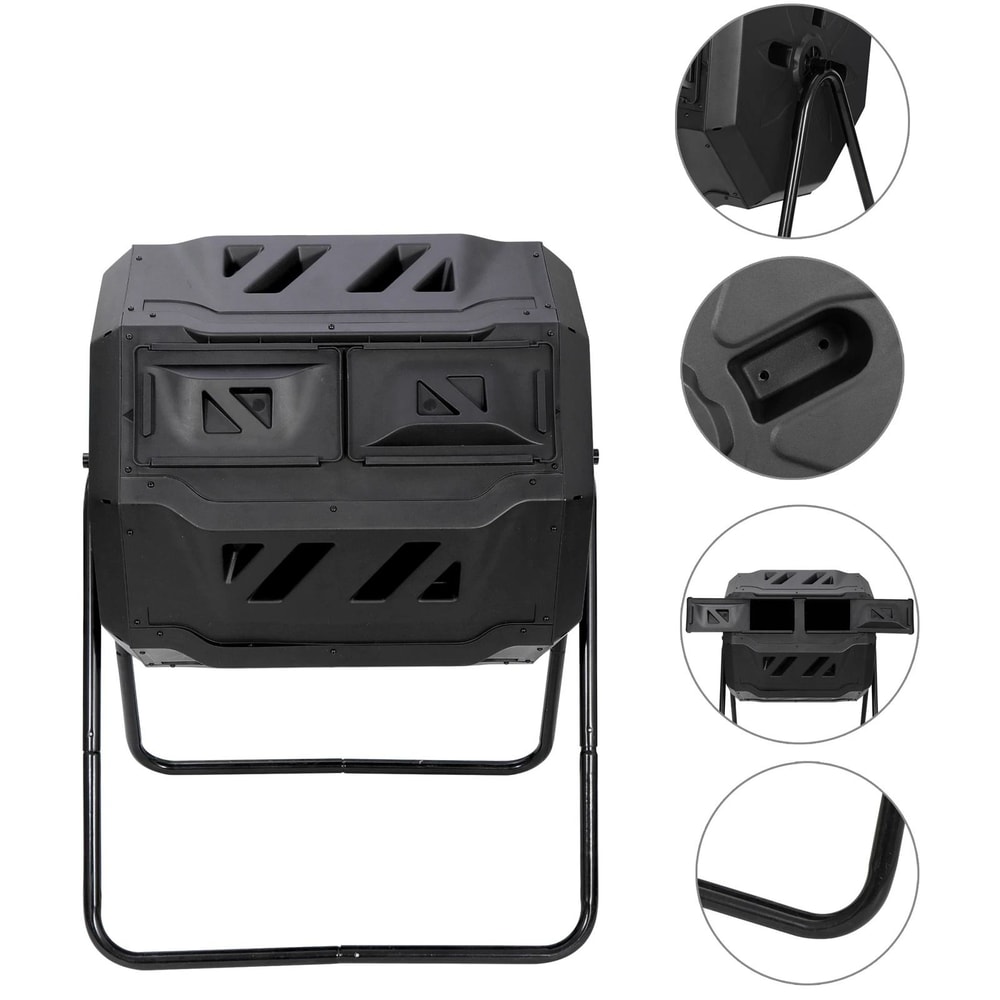 EcoGrow Outdoor Compost Tumbler Dual Chamber Compost Bin 2