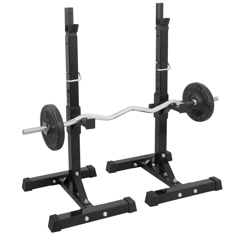 Adjustable Squat Rack For Home Gym Portable Barbell Dumbbell Rack Stands Adjustable Height 8
