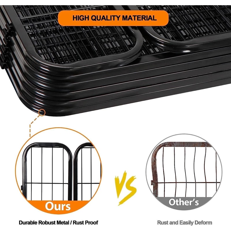 24 Panel Portable Dog Playpen Fence Foldable Pet Exercise Pen For Yard RV Camping 15