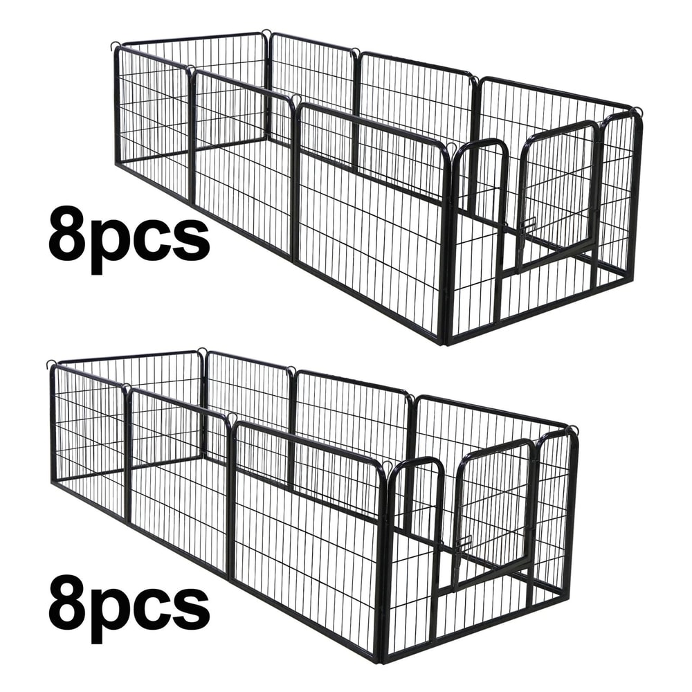 24 Panel Portable Dog Playpen Fence Foldable Pet Exercise Pen For Yard RV Camping 5