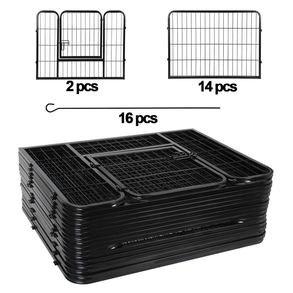 24 Panel Portable Dog Playpen Fence Foldable Pet Exercise Pen For Yard RV Camping 9