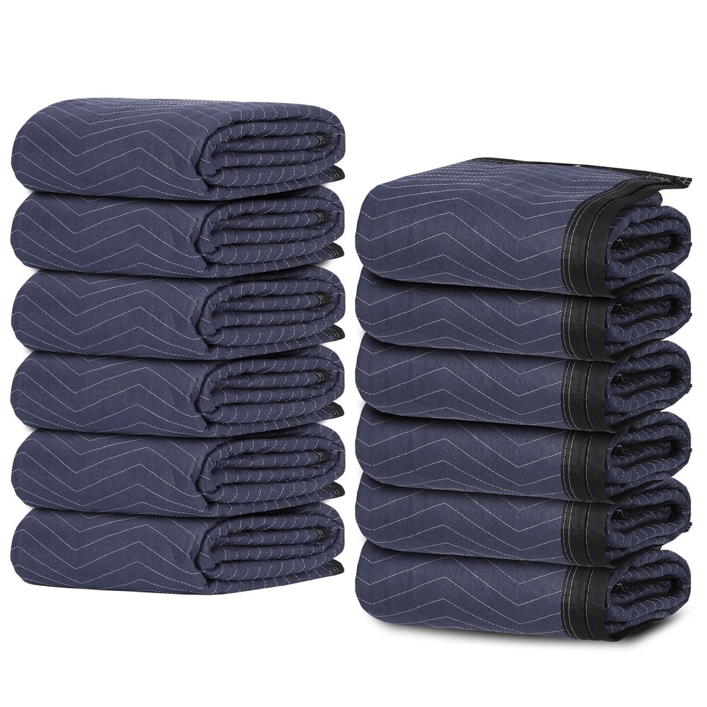 Dark Blue Moving Blankets Heavy Duty Furniture Protection Pads For Shipping Packing 5