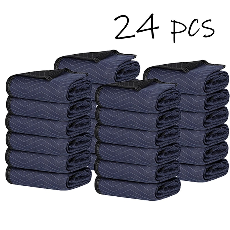 Dark Blue Moving Blankets Heavy Duty Furniture Protection Pads For Shipping Packing 7