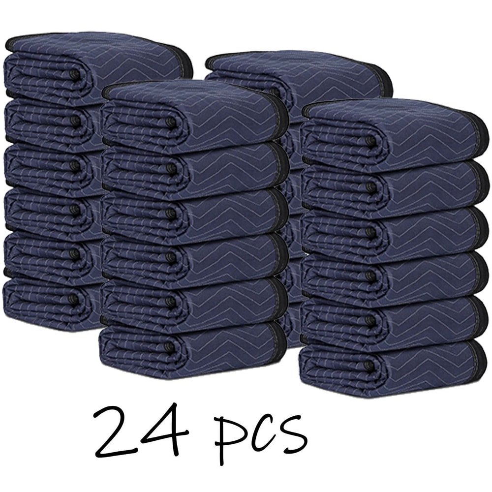 Dark Blue Moving Blankets Heavy Duty Furniture Protection Pads For Shipping Packing 8