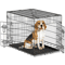 Metal Wire Dog Crate With Double Doors Tray Adjustable Pet Kennel For Dogs Ideal For Home And Trav 1