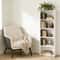 5 Tier Freestanding Wooden Bookshelf White Storage Display Stand For Living Room 0