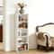 5 Tier Freestanding Wooden Bookshelf White Storage Display Stand For Living Room 8