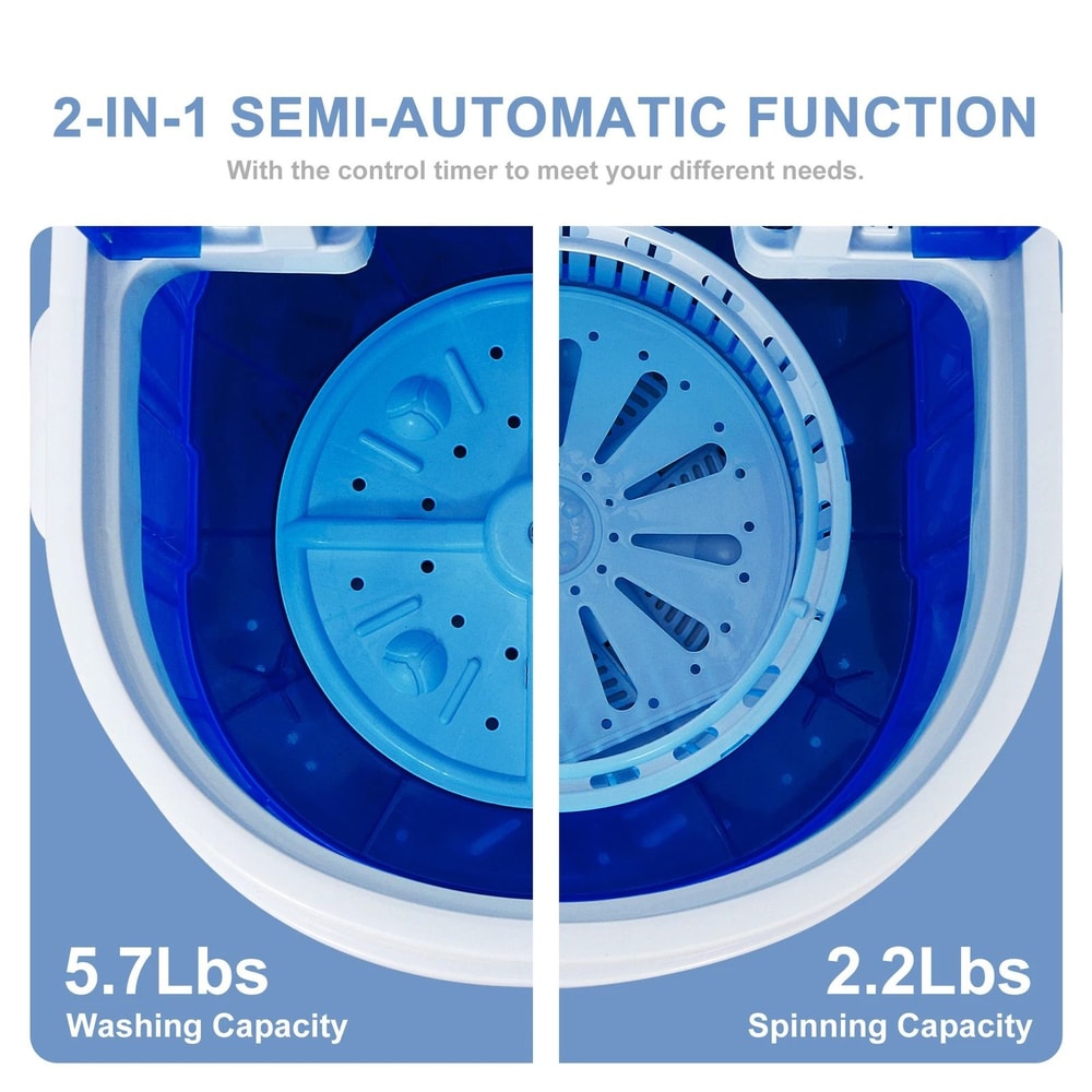 Portable Mini Washing Machine Compact 2 In 1 Washer Spinner Capacity 10
