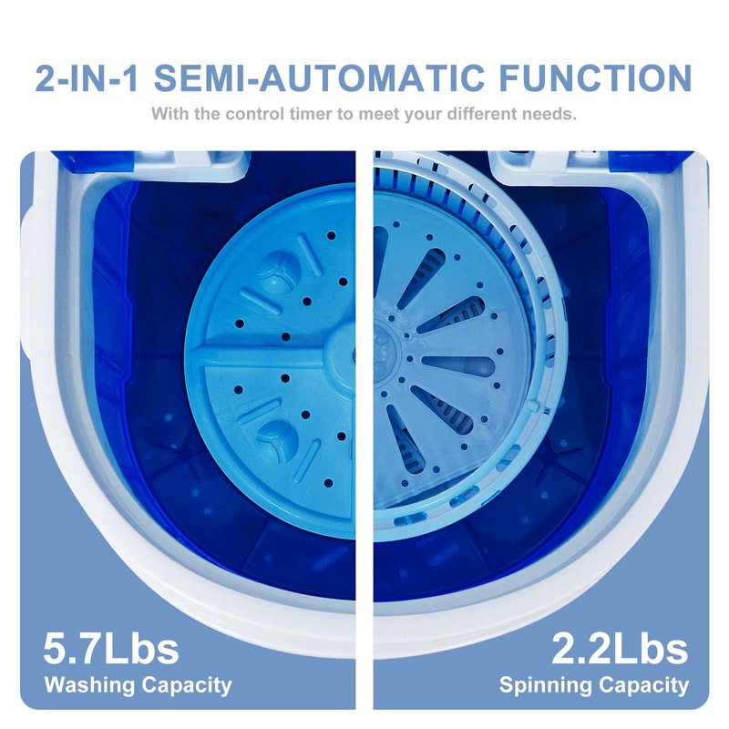 Portable Mini Washing Machine Compact 2 In 1 Washer Spinner Capacity 10