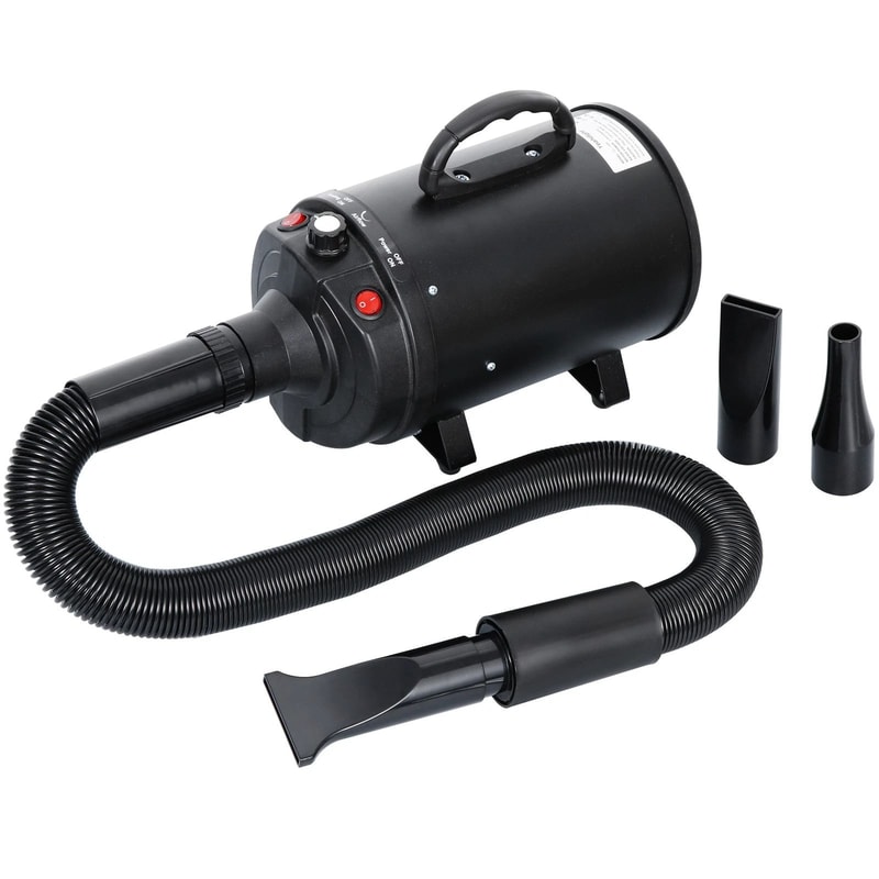 Pet Dog Hair Dryer Adjustable Speed Dog Grooming Blow Dryer WHeater Black 4