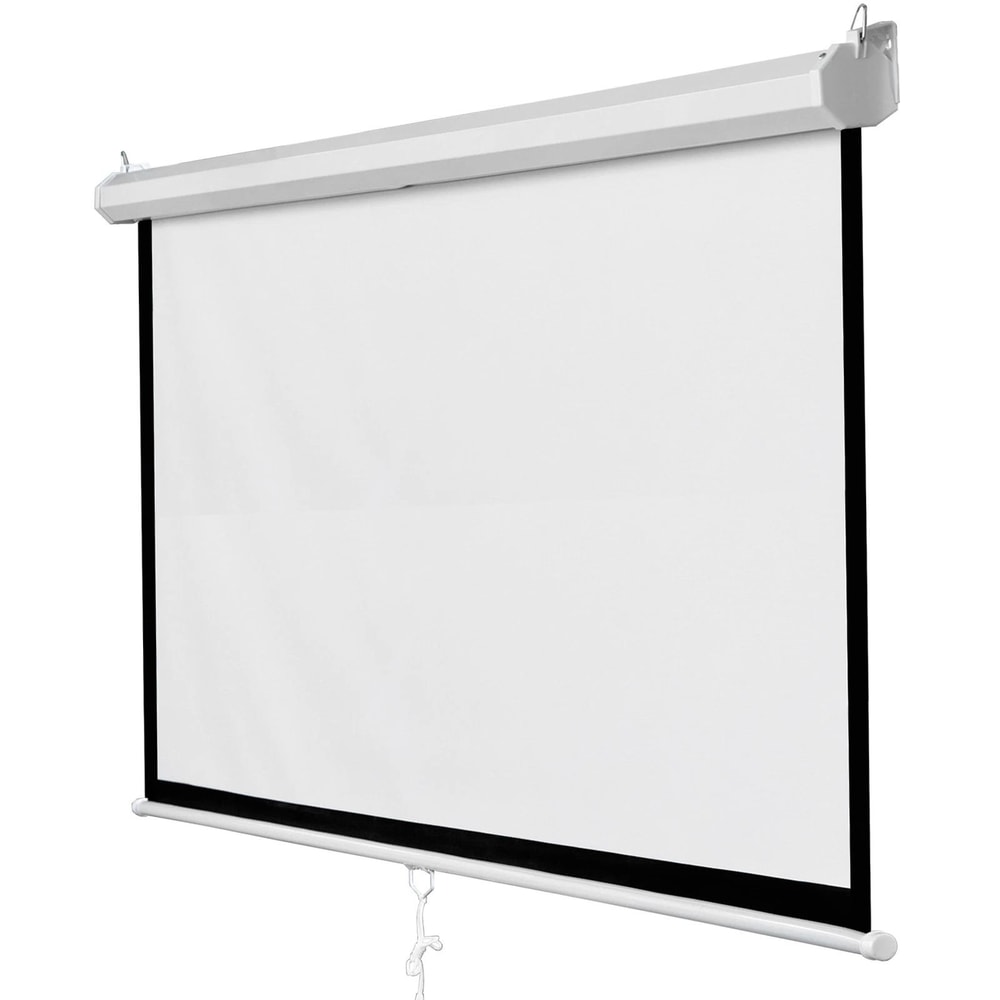 Manual Pull Down Projector Screen HD Format For Home Office Use 7