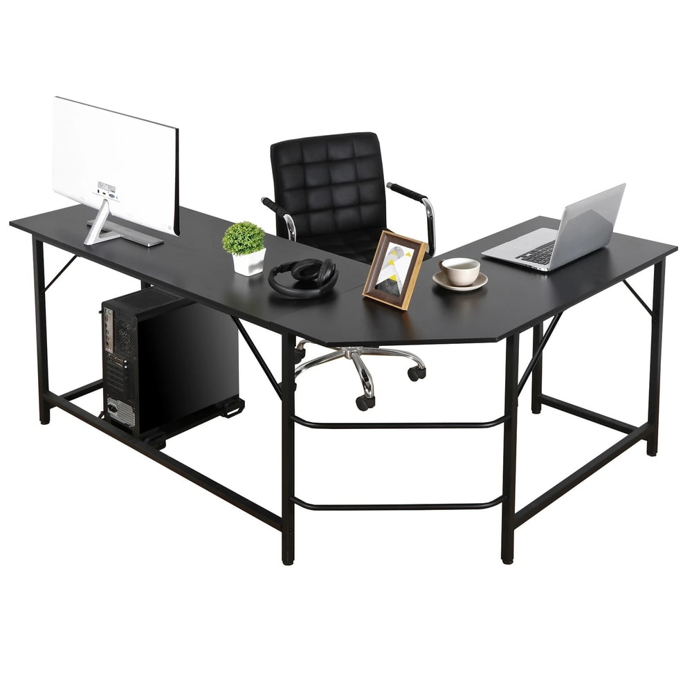 L Shaped Gaming Desk Corner Computer Desk Workstation For PCLaptop 7
