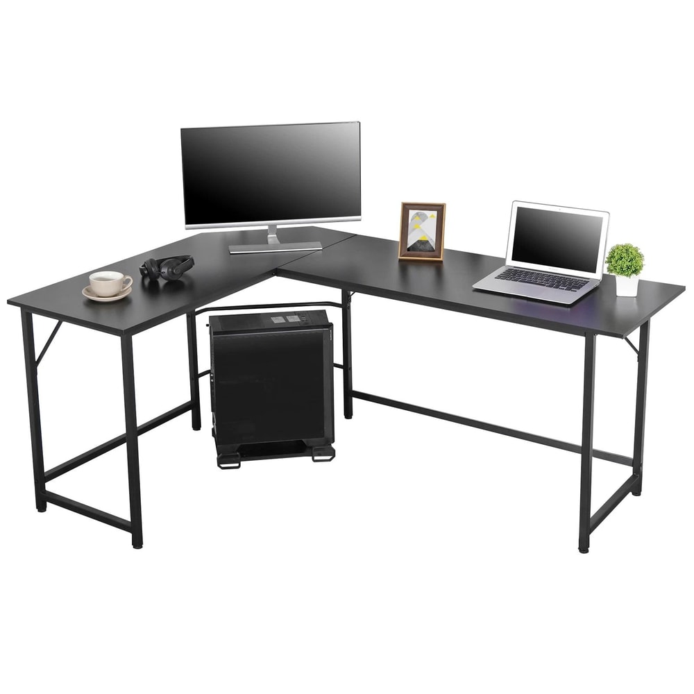 L Shaped Gaming Desk Corner Computer Desk Workstation For PCLaptop 9