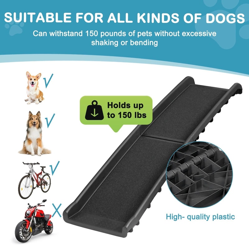 Portable Dog Ramp Folding NonSlip Pet Ramp For Truck SUV And Car 11