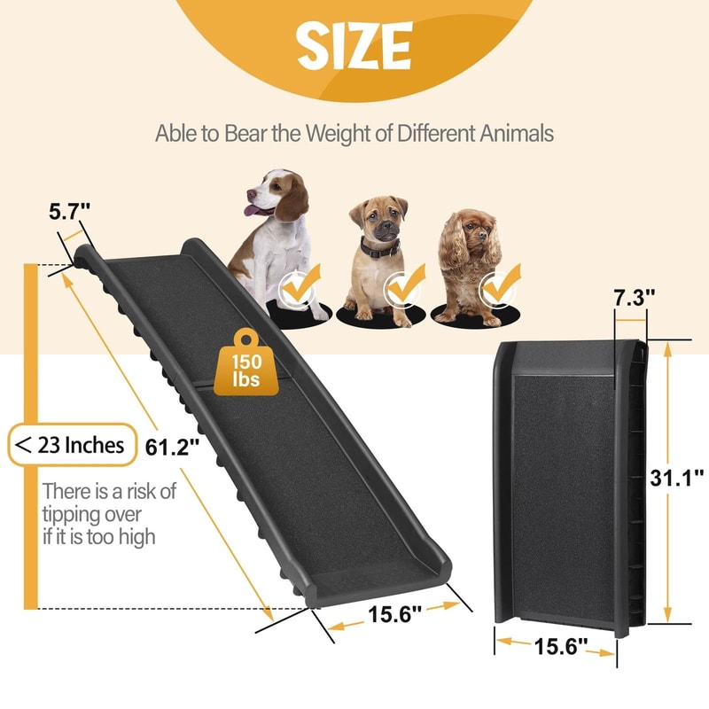 Portable Dog Ramp Folding NonSlip Pet Ramp For Truck SUV And Car 16