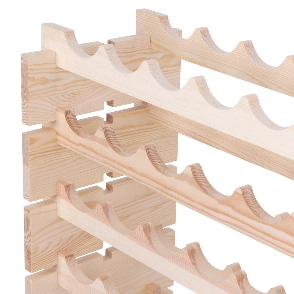 Bottle Stackable Wine Rack 8 Tier Solid Wood Display Shelves For Storage 5