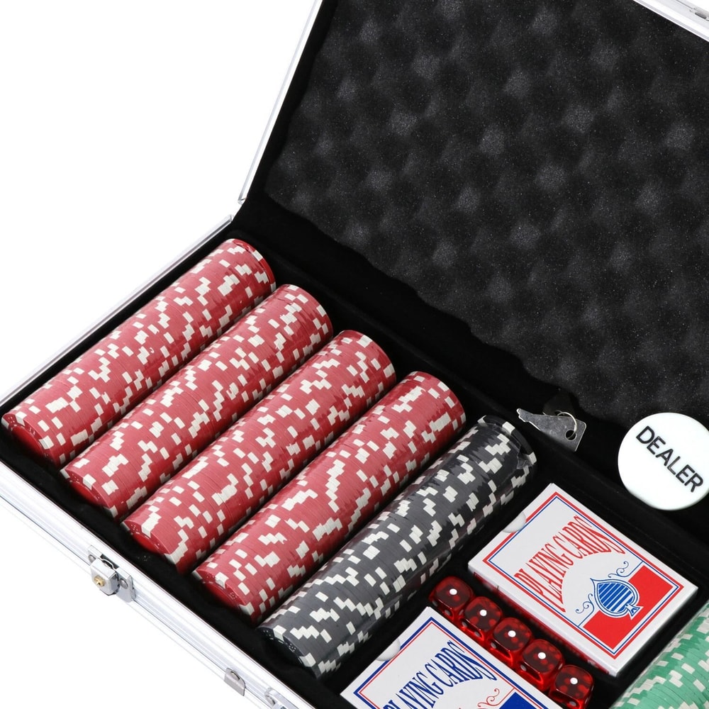 Poker Chip Set With Chips Includes Aluminum Case For Texas Holdem Blackjack 3